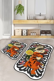 Mijölnir Juego de alfombras de baño Wild Animals Multicolor